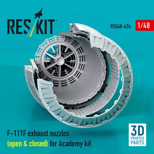 ResKit Models F-111F exhaust nozzles (open & closed) for Academy kit (3D Printed) - hajtómű-fúvócsövek