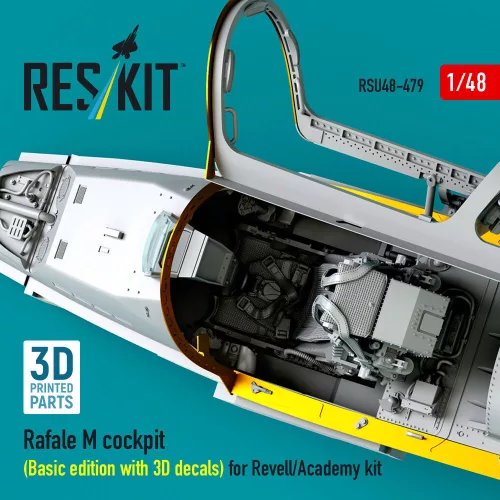 ResKit Models Rafale M cockpit (Basic edition with 3D decals) for Revell/Academy kit (3D printed) - alap cockpitkészlet 3D matricákkal
