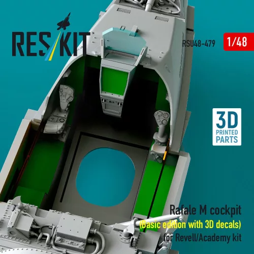 ResKit Models Rafale M cockpit (Basic edition with 3D decals) for Revell/Academy kit (3D printed) - alap cockpitkészlet 3D matricákkal