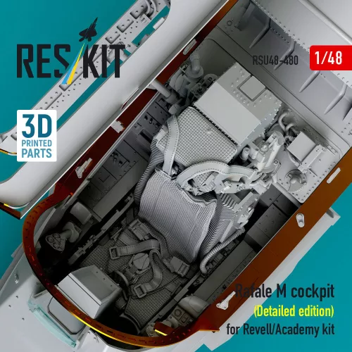 ResKit Models Rafale M cockpit (Detailed edition) for Revell/Academy kit (3D printed) - részletes cockpitkészlet