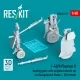 ResKit Models F-4B/N Phantom II – futóműkészlet terhelt állapotú kerekekkel – fém és 3D nyomtatott alkatrészek
