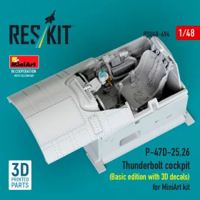   ResKit Models P-47D-25,26 Thunderbolt – alap cockpitkészlet 3D matricákkal