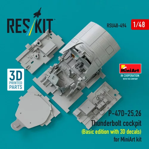 ResKit Models P-47D-25,26 Thunderbolt – alap cockpitkészlet 3D matricákkal