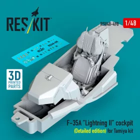   ResKit Models F-35A Lightning II cockpit (Detailed edition) for Tamiya kit (3D Printed) - részletes cockpitkészlet