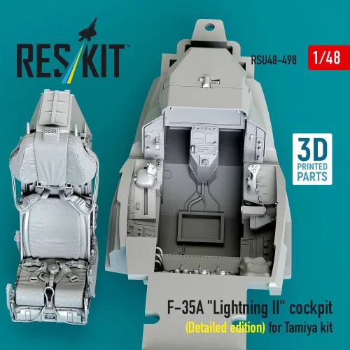 ResKit Models F-35A Lightning II cockpit (Detailed edition) for Tamiya kit (3D Printed) - részletes cockpitkészlet