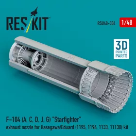   ResKit Models F-104 (A, C, D, J, G) Starfighter exhaust nozzle for Hasegawa/Eduard (1195, 1196, 1133, 11130) kit (3D Printed) - hajtómű-fúvócső