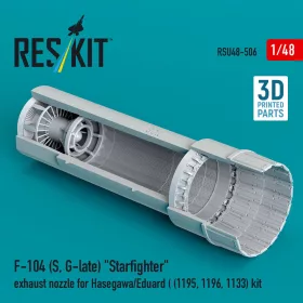   ResKit Models F-104 (S, G-late) Starfighter exhaust nozzle for Hasegawa/Eduard (1195, 1196, 1133) kit (3D Printed) - hajtómű-fúvócső