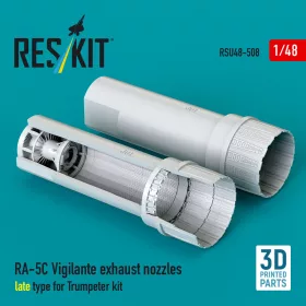   ResKit Models RA-5C Vigilante exhaust nozzles late type for Trumpeter kit (3D Printed) - hajtómű-fúvócsövek