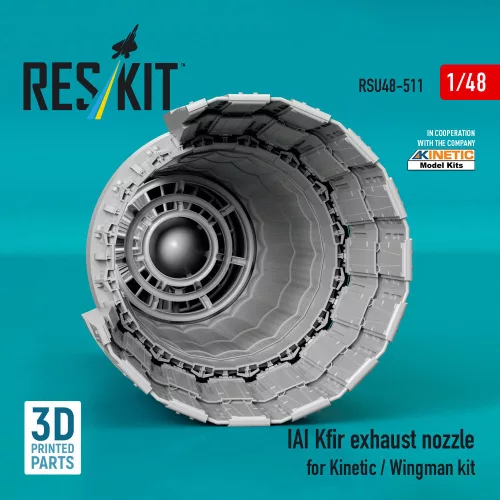 ResKit Models IAI Kfir exhaust nozzle for Kinetic / Wingman kit (3D Printed) - hajtómű-fúvócső