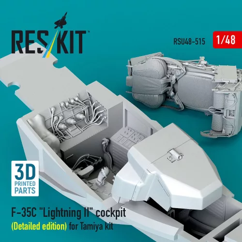 ResKit Models F-35C Lightning II cockpit (Detailed edition) for Tamiya kit (3D Printed) - részletes cockpitkészlet