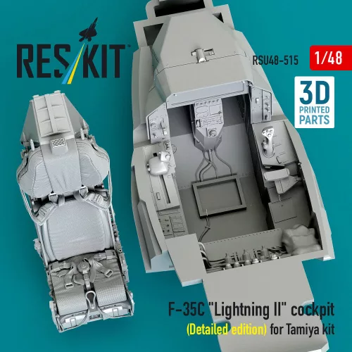 ResKit Models F-35C Lightning II cockpit (Detailed edition) for Tamiya kit (3D Printed) - részletes cockpitkészlet