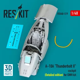   ResKit Models A-10A Thunderbolt II cockpit (Detailed edition) for GWH kit (3D Printed) - részletes cockpitkészlet