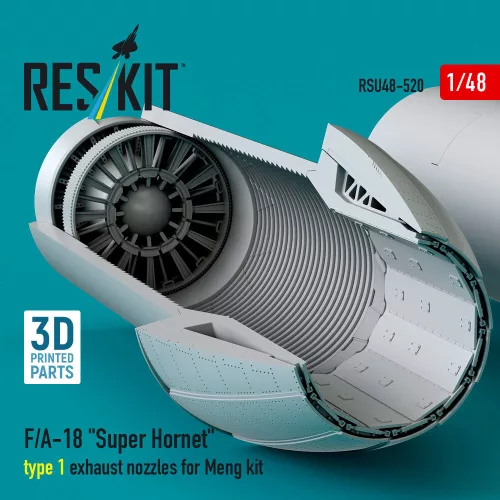 ResKit Models F/A-18 Super Hornet type 1 exhaust nozzles for Meng kit (3D Printed) - F/A-18 Super Hornet 1. típus – hajtómű-fúvócsövek