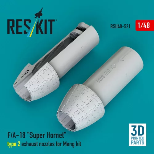ResKit Models F/A-18 Super Hornet type 2 exhaust nozzles for Meng kit (3D Printed) - F/A-18 Super Hornet 2. típus – hajtómű-fúvócsövek