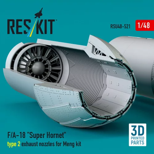 ResKit Models F/A-18 Super Hornet type 2 exhaust nozzles for Meng kit (3D Printed) - F/A-18 Super Hornet 2. típus – hajtómű-fúvócsövek