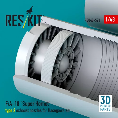 ResKit Models F/A-18 Super Hornet type 2 exhaust nozzles for Hasegawa kit (3D Printed) - F/A-18 Super Hornet 2. típus – hajtómű-fúvócsövek