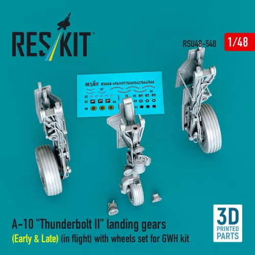 ResKit Models A-10 Thunderbolt II – futóműkészlet, repülési helyzetben kerékkészlettel