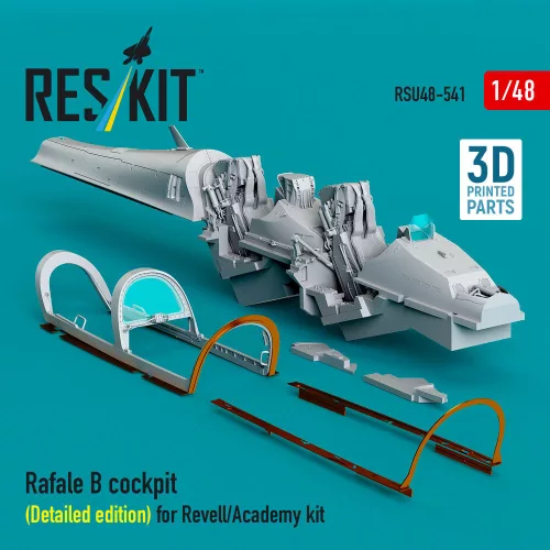 ResKit Models Rafale B cockpit cockpit (Detailed edition) for Revell/Academy kit (3D Printed) - részletes cockpitkészlet
