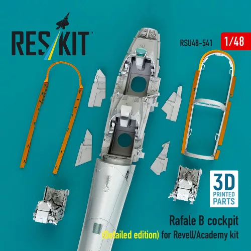 ResKit Models Rafale B cockpit cockpit (Detailed edition) for Revell/Academy kit (3D Printed) - részletes cockpitkészlet