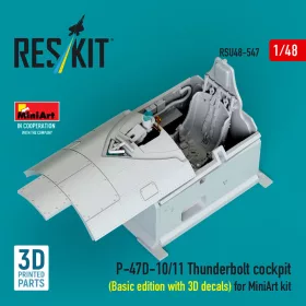   ResKit Models P-47D-10/11 Thunderbolt – alap cockpitkészlet 3D matricákkal