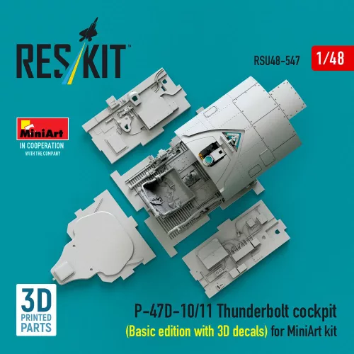 ResKit Models P-47D-10/11 Thunderbolt – alap cockpitkészlet 3D matricákkal