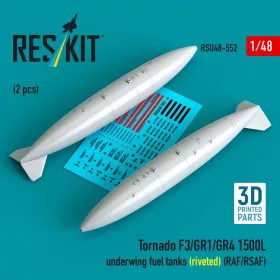   ResKit Models Tornado F3/GR1/GR4 – 1500 literes szegecselt szárny alatti üzemanyag-póttartályok, 2 db