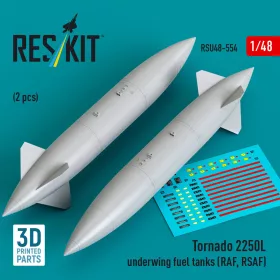  ResKit Models Tornado 2250L underwing fuel tanks (RAF, RSAF) (2 pcs) (3D Printed) - Tornado – 2250 literes szárny alatti üzemanyag-póttartályok, 2 db