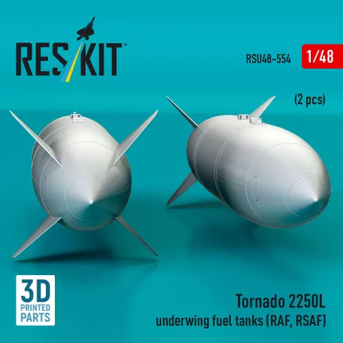 ResKit Models Tornado 2250L underwing fuel tanks (RAF, RSAF) (2 pcs) (3D Printed) - Tornado – 2250 literes szárny alatti üzemanyag-póttartályok, 2 db