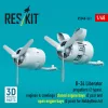 ResKit Models B-24 Liberator – légcsavar-, motor- és burkolatkészlet, 2 nyitott + 2 zárt motortérrel