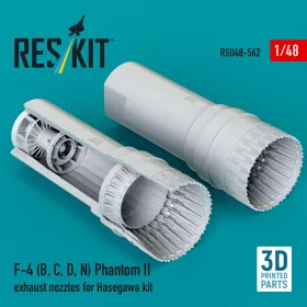  ResKit Models F-4 (B, C, D, N) Phantom II exhaust nozzles for Hasegawa kit (3D Printed) - hajtómű-fúvócsövek