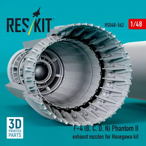 ResKit Models F-4 (B, C, D, N) Phantom II exhaust nozzles for Hasegawa kit (3D Printed) - hajtómű-fúvócsövek