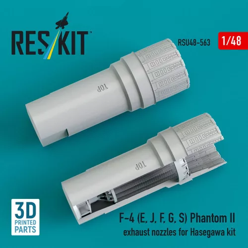 ResKit Models F-4 (E, J, F, G, S) Phantom II exhaust nozzles for Hasegawa kit (3D Printed) - hajtómű-fúvócsövek