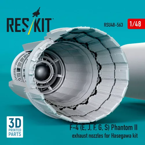 ResKit Models F-4 (E, J, F, G, S) Phantom II exhaust nozzles for Hasegawa kit (3D Printed) - hajtómű-fúvócsövek