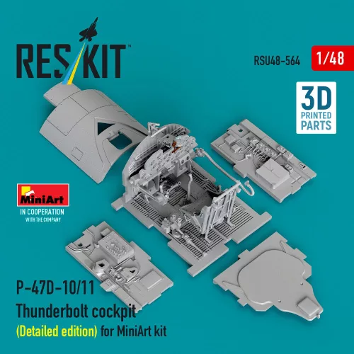 ResKit Models P-47D-10/11 Thunderbolt cockpit (Detailed edition) for MiniArt kit (3D Printed) - részletes cockpitkészlet