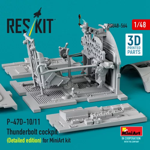 ResKit Models P-47D-10/11 Thunderbolt cockpit (Detailed edition) for MiniArt kit (3D Printed) - részletes cockpitkészlet