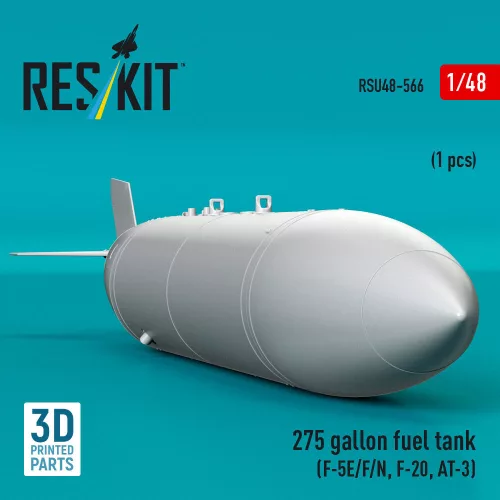 ResKit Models 275 gallon fuel tank (F-5E/F/N, F-20, AT-3) (1 pcs) (3D Printed) - 275 gallonos üzemanyag-póttartály, 1 db