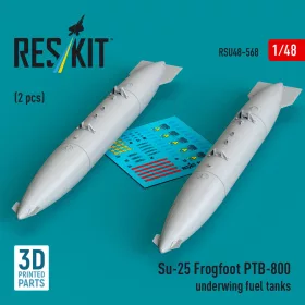   ResKit Models Su-25 Frogfoot PTB-800 underwing fuel tanks (2 pcs) (3D Printed) - Su-25 Frogfoot PTB-800 – szárny alatti üzemanyag-póttartályok, 2 db