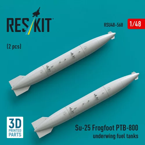 ResKit Models Su-25 Frogfoot PTB-800 underwing fuel tanks (2 pcs) (3D Printed) - Su-25 Frogfoot PTB-800 – szárny alatti üzemanyag-póttartályok, 2 db