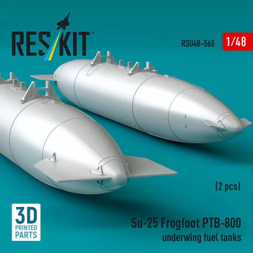 ResKit Models Su-25 Frogfoot PTB-800 underwing fuel tanks (2 pcs) (3D Printed) - Su-25 Frogfoot PTB-800 – szárny alatti üzemanyag-póttartályok, 2 db