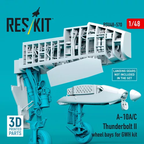 ResKit Models A-10A/C Thunderbolt II wheel bays (3D Printed) for Great Wall Hobby - futóműakna-részletező készlet
