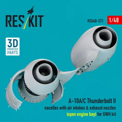 ResKit Models A-10A/C Thunderbolt II – hajtóműgondolák, légbeömlők és fúvócsövek, nyitott motortérrel