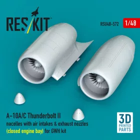   ResKit Models A-10A/C Thunderbolt II – hajtóműgondolák, légbeömlők és fúvócsövek, zárt motortérrel