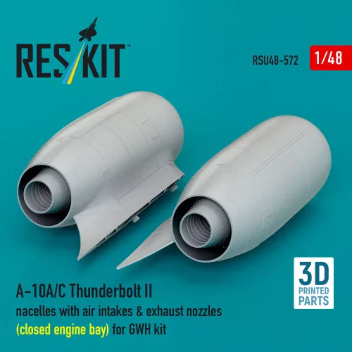 ResKit Models A-10A/C Thunderbolt II – hajtóműgondolák, légbeömlők és fúvócsövek, zárt motortérrel