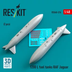   ResKit Models 1200 L fuel tanks RAF Jaguar (2 pcs) (3D Printed) - 1200 literes üzemanyag-póttartályok, 2 db