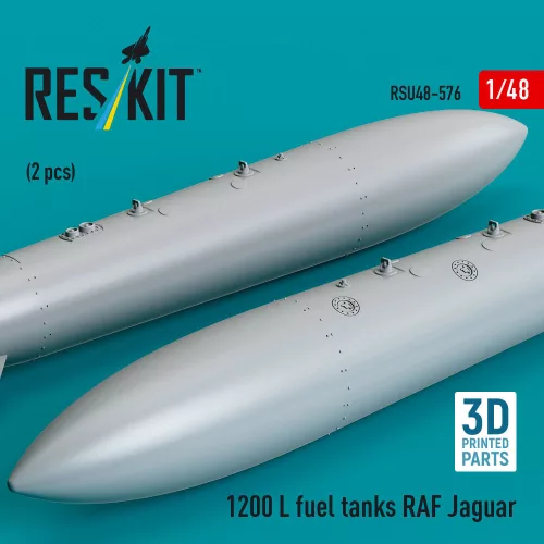 ResKit Models 1200 L fuel tanks RAF Jaguar (2 pcs) (3D Printed) - 1200 literes üzemanyag-póttartályok, 2 db