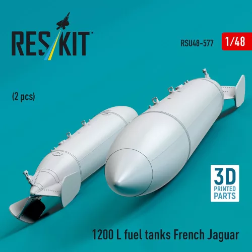 ResKit Models 1200 L fuel tanks French Jaguar (2 pcs) (3D Printed) - 1200 literes üzemanyag-póttartályok, 2 db