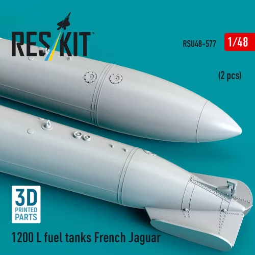 ResKit Models 1200 L fuel tanks French Jaguar (2 pcs) (3D Printed) - 1200 literes üzemanyag-póttartályok, 2 db