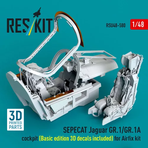 ResKit Models SEPECAT Jaguar GR.1/GR.1A – alap cockpitkészlet 3D matricákkal