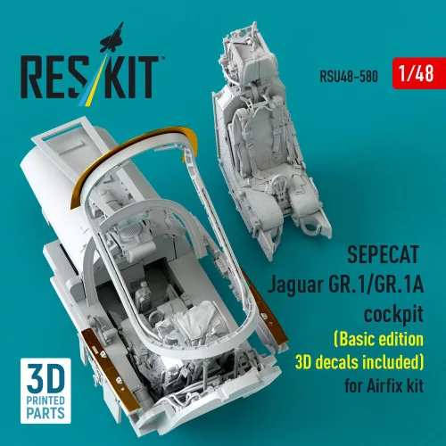 ResKit Models SEPECAT Jaguar GR.1/GR.1A – alap cockpitkészlet 3D matricákkal