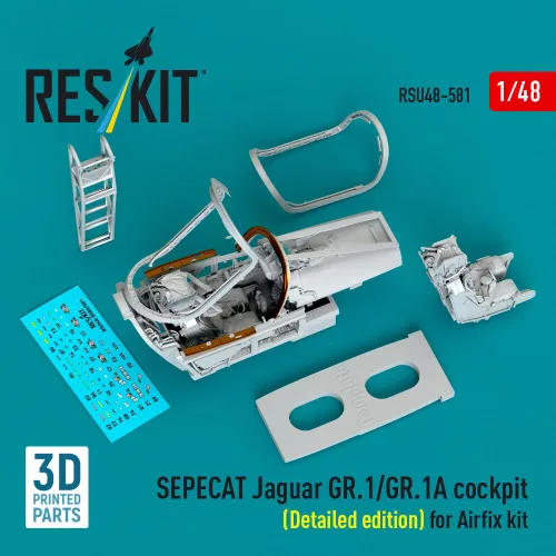 ResKit Models SEPECAT Jaguar GR.1/GR.1A cockpit (Detailed edition) (3D Printed) for Airfix - részletes cockpitkészlet